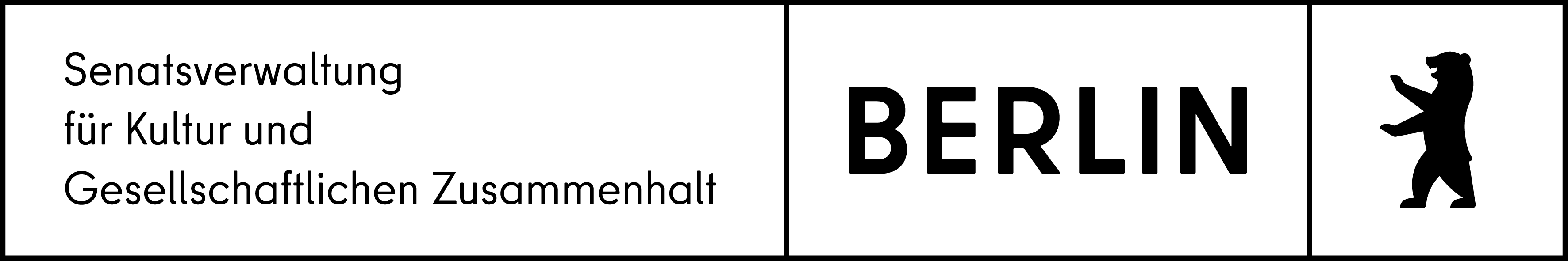 the logo of the Beliner Senatsverwaltung für Kultur und Gesellschaftlichen Zusammenhalt